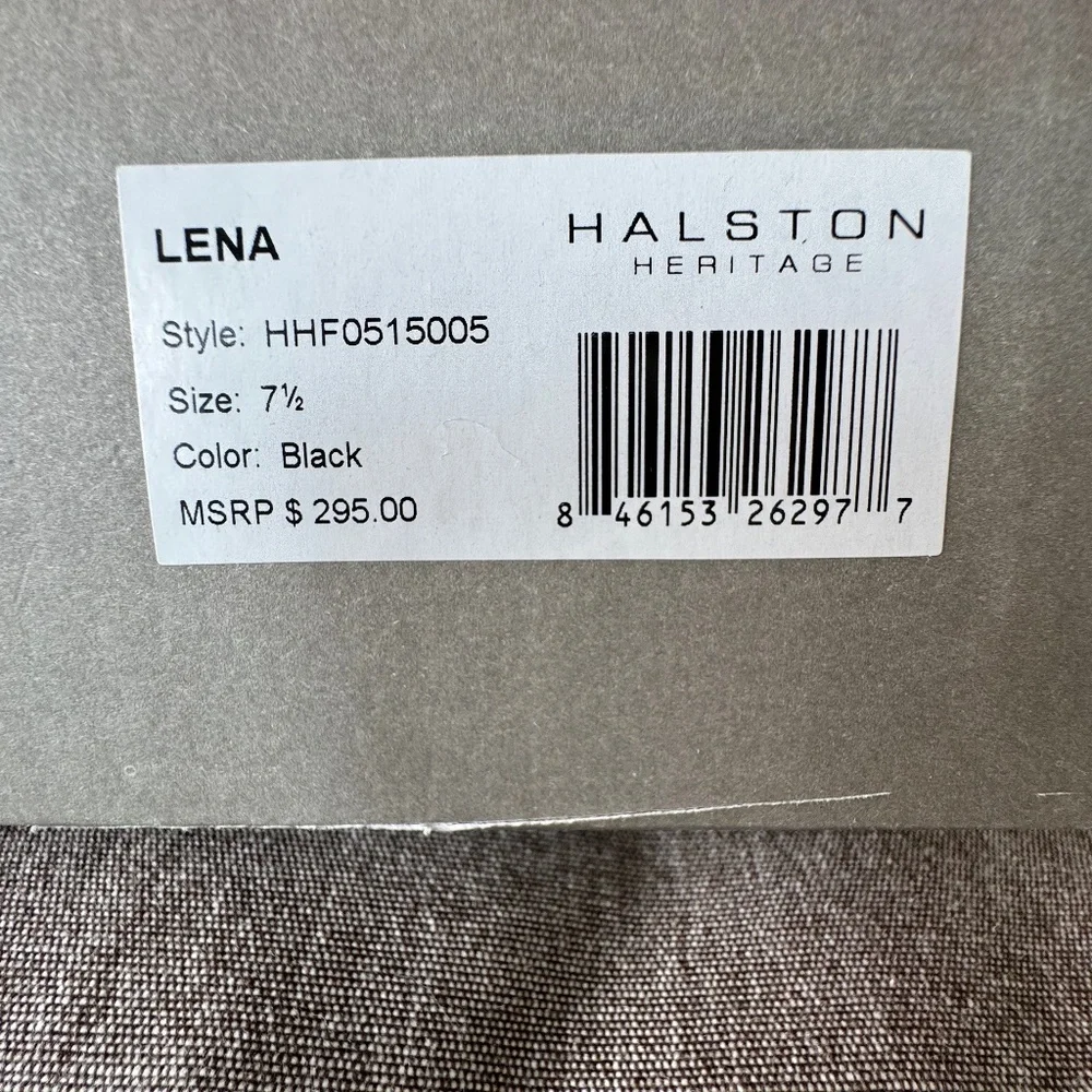 Halston Heritage black leather sandals size 7.5 - Picture 7 of 7